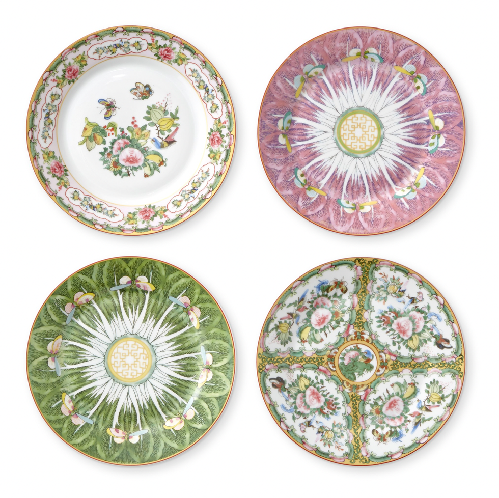 Famille Rose Mixed Salad Plates Famille Rose Mixed Salad Plates