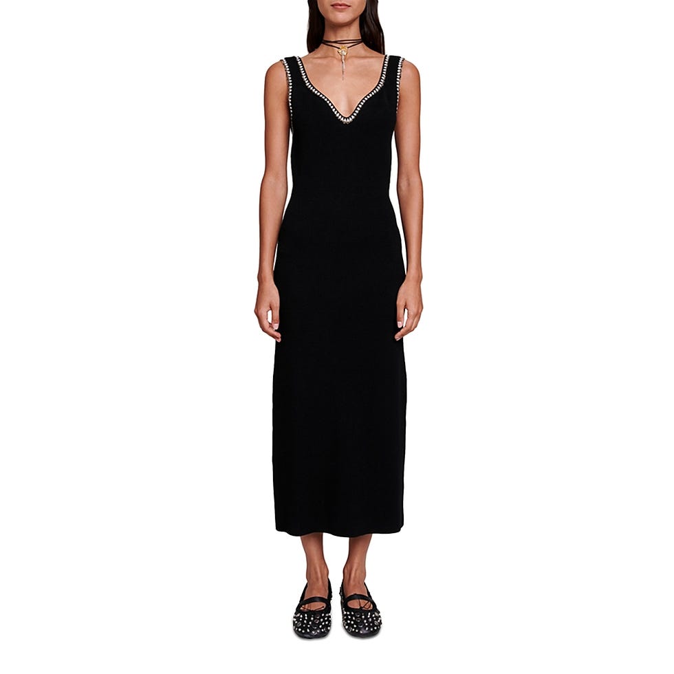 Maje Rimocrochet Contrast Trim Dress Maje Rimocrochet Contrast Trim Dress