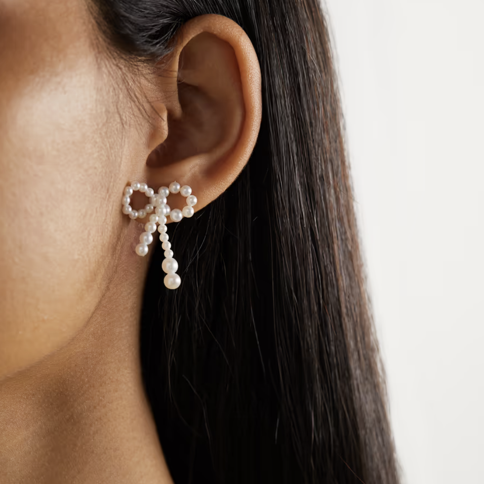 Rosette de Perles 14k Gold Pearl Earrings