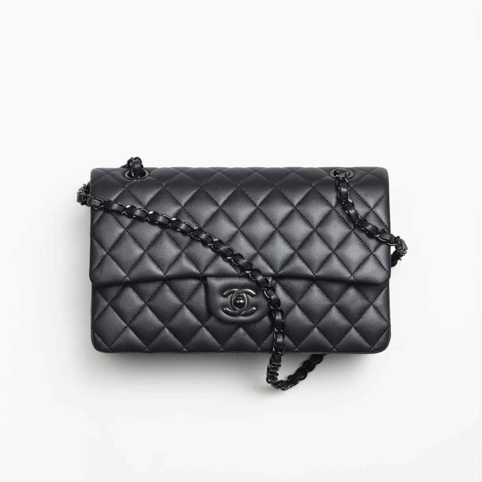 Chanel Classic Handbag Grained Calfskin & Gold-Tone Metal – Weluxe Designer  Resale Inc.
