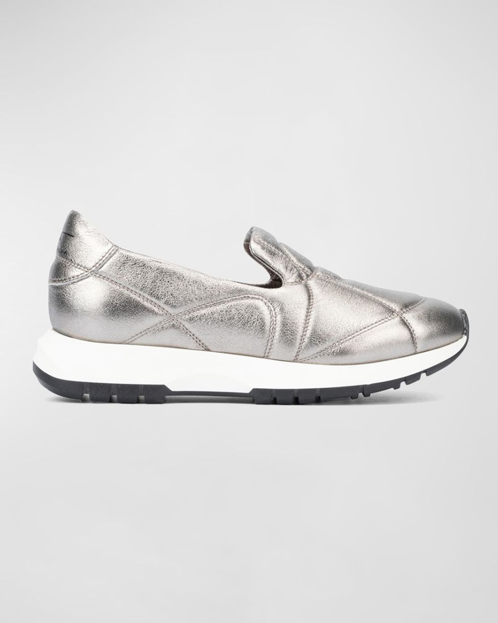 Katya Quilted Metallic Slip-On Sneakers