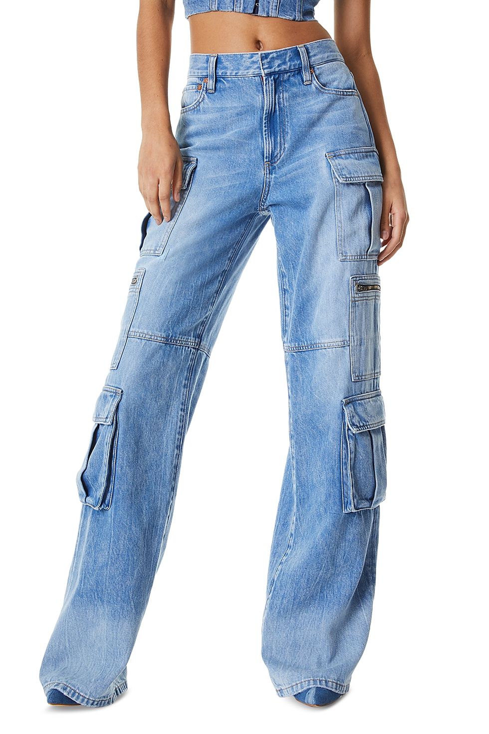 Cay High-Rise Wide-Leg Cargo Jeans