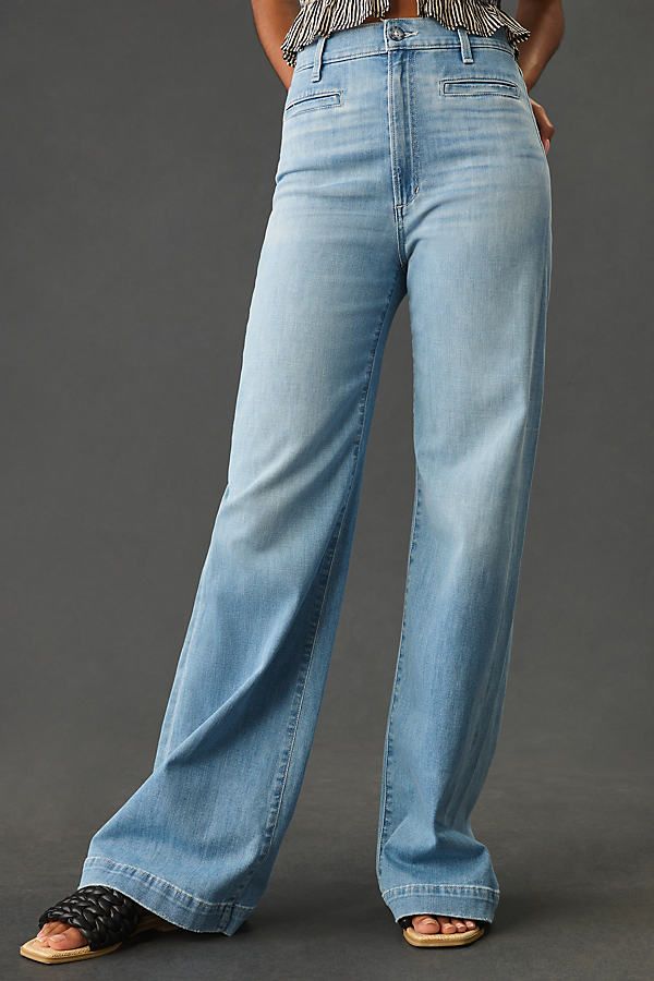 Women's Wide Leg Jeans High Waisted Flare Baggy Denim Pants Lightweight  Vintage Denim Jeans with Pockerts