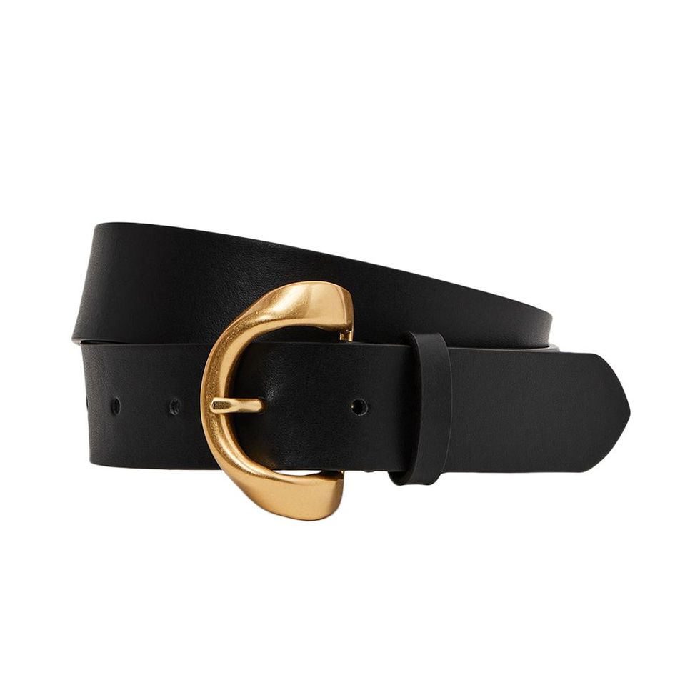 Women's belt in black leather