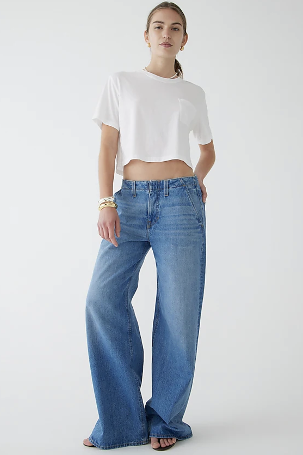 Women's Wide Leg Cropped Jeans from Crew Clothing Company