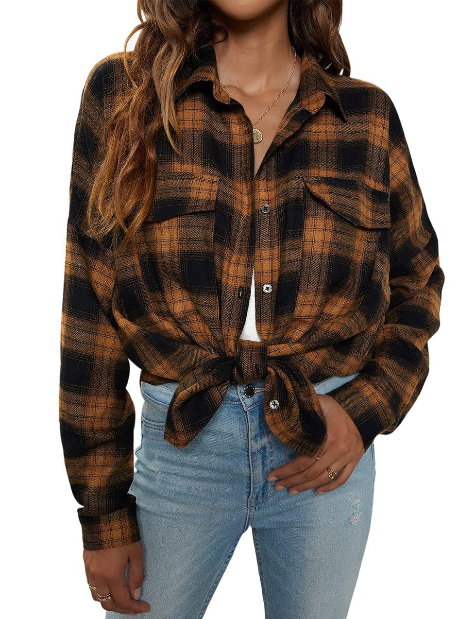 Plaid Overshirt Blouse