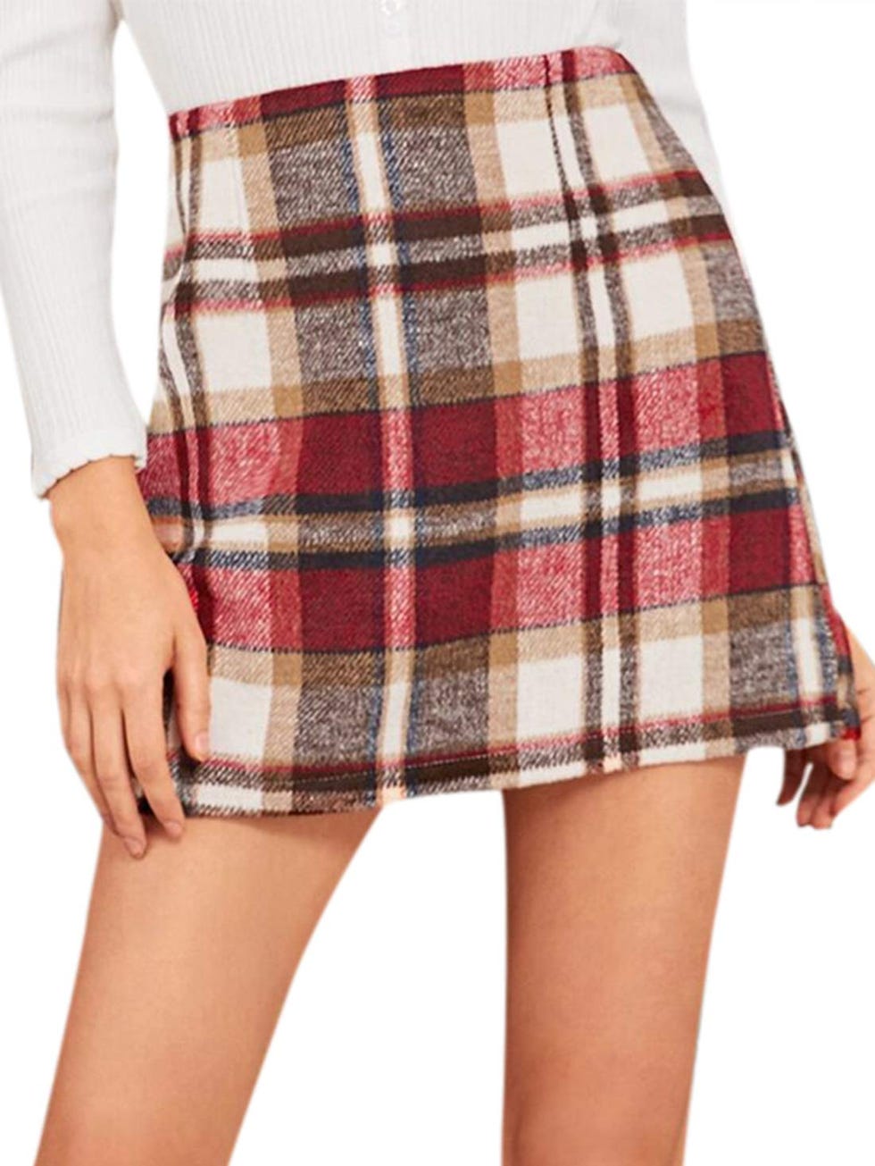 Plaid High-Waist Mini Skirt