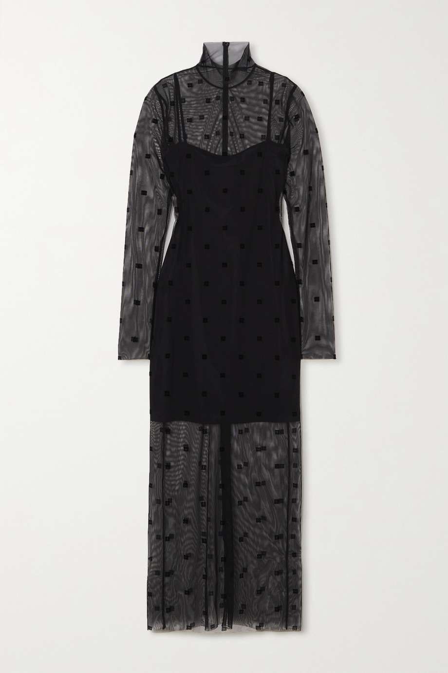 Flocked stretch-tulle maxi dress Flocked stretch-tulle maxi dress