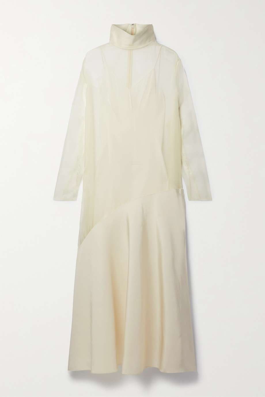 Bellamy faille and silk-organza turtleneck maxi dress Bellamy faille and silk-organza turtleneck maxi dress