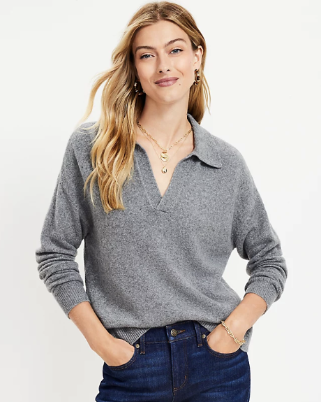 Collared V-Neck Sweater