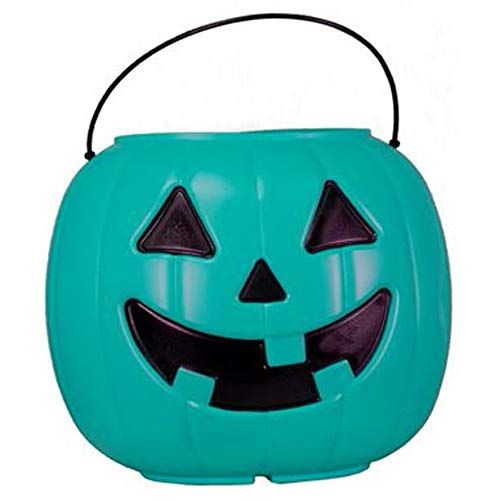 Teal Jack-o'-Lantern Candy Bucket