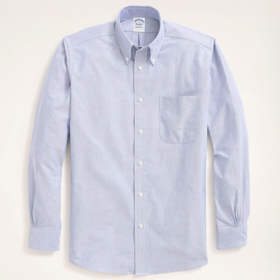 Nautica Vintage Blue Striped Logo Oxford Shirt Short Sleeve Button Front  Cotton Mens Large 