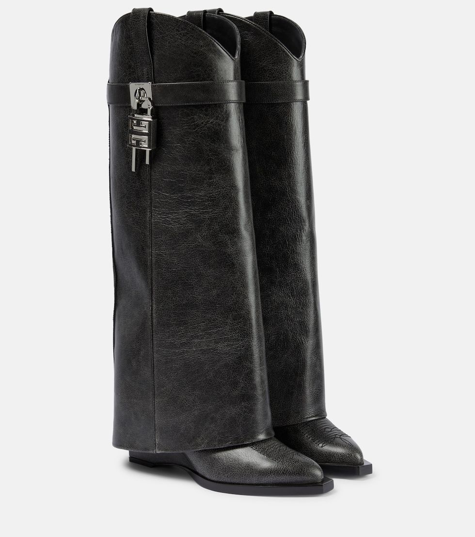Shark Lock Cowboy leather boots