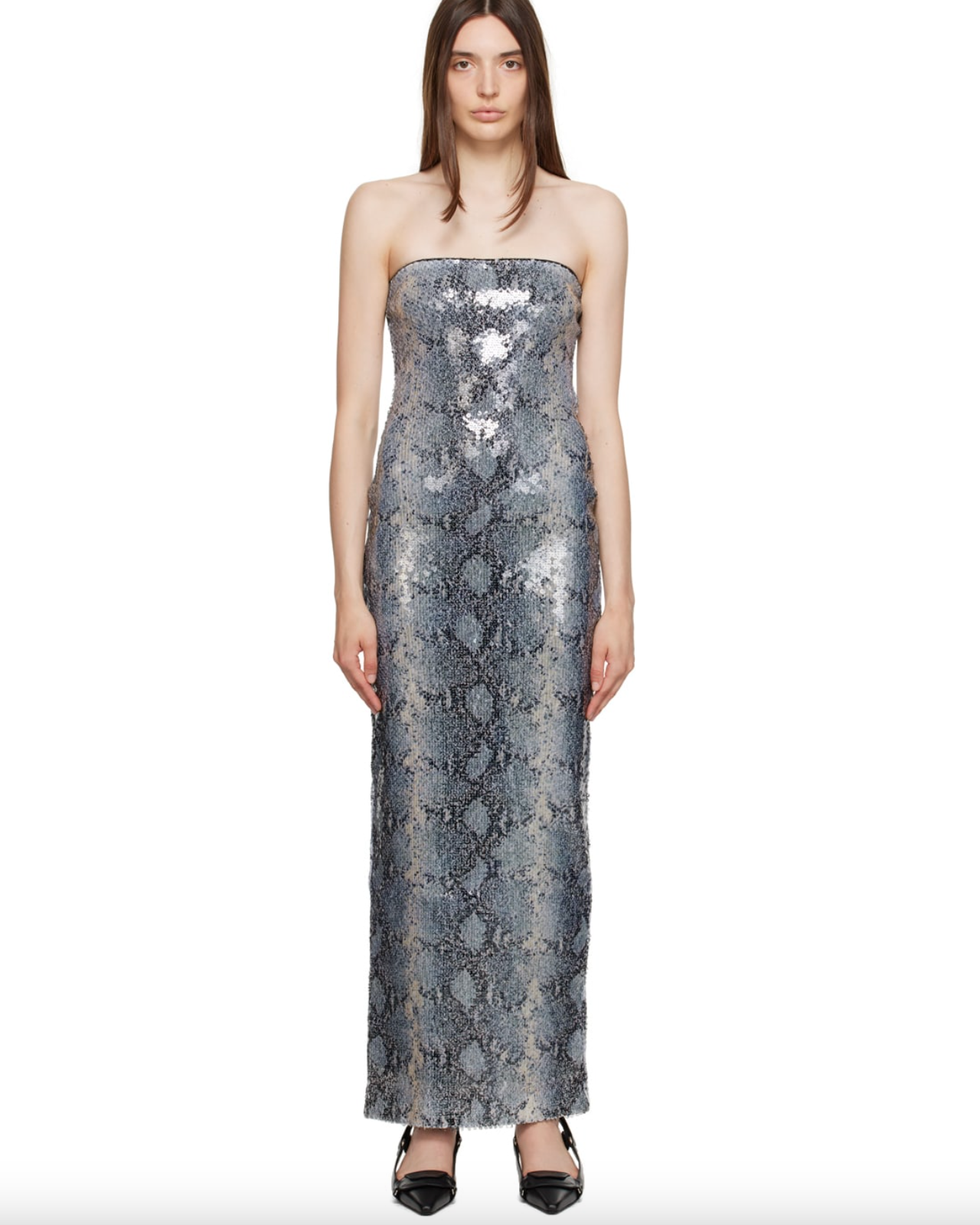 Gray Althena Python Midi Dress