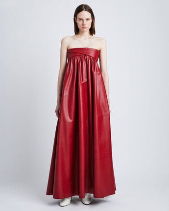 Nappa Leather Strapless Dress