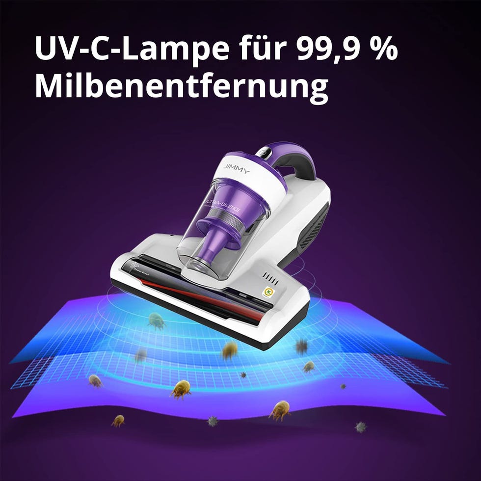 Aspirador de mano antiácaros con luz UV-C