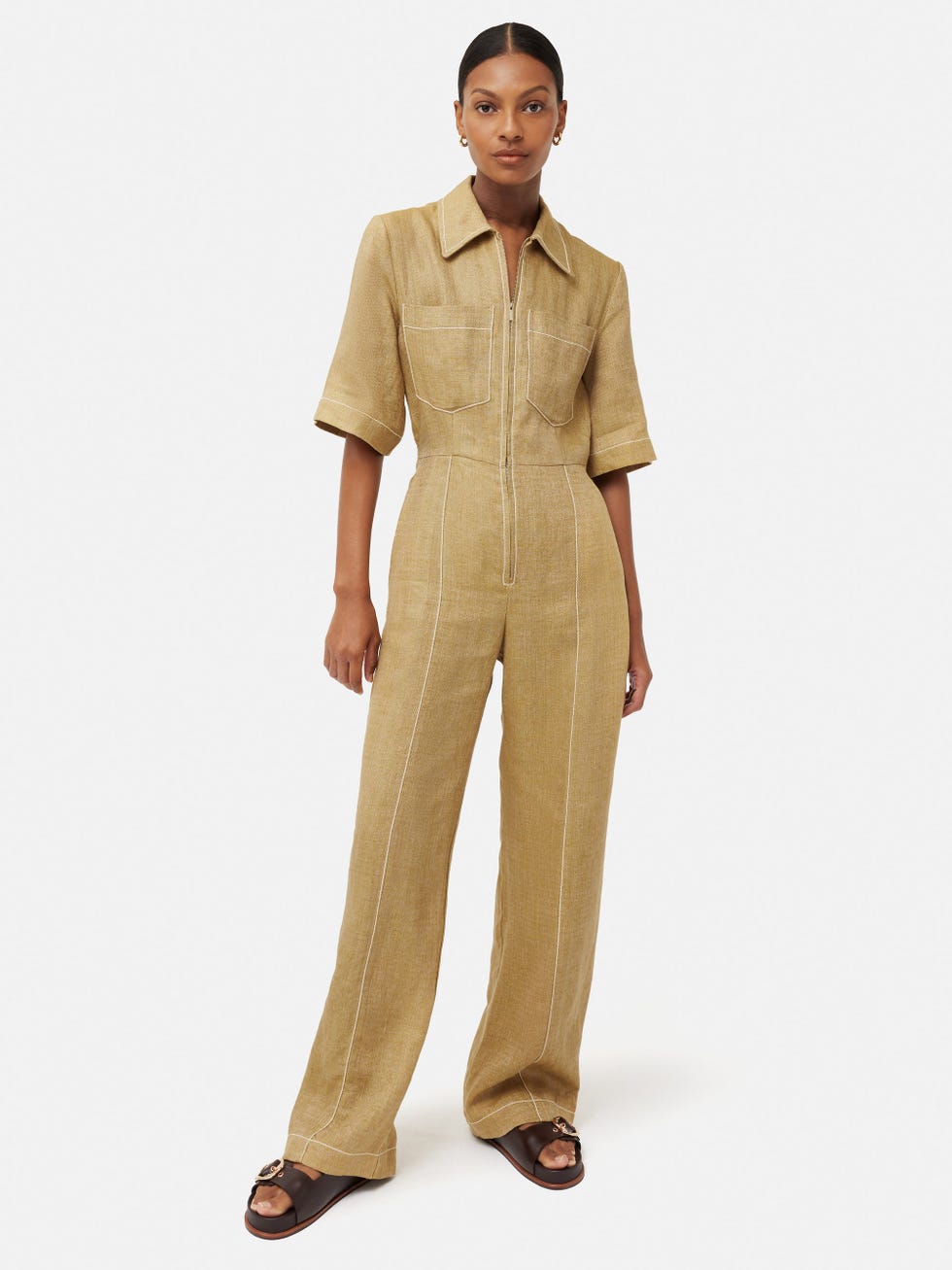 Linen Wide Leg Jumpsuit