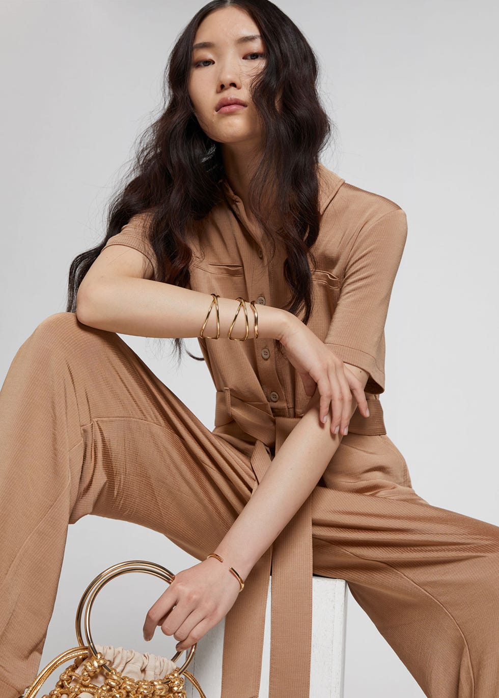 Belted Short Sleeve Jumpsuit