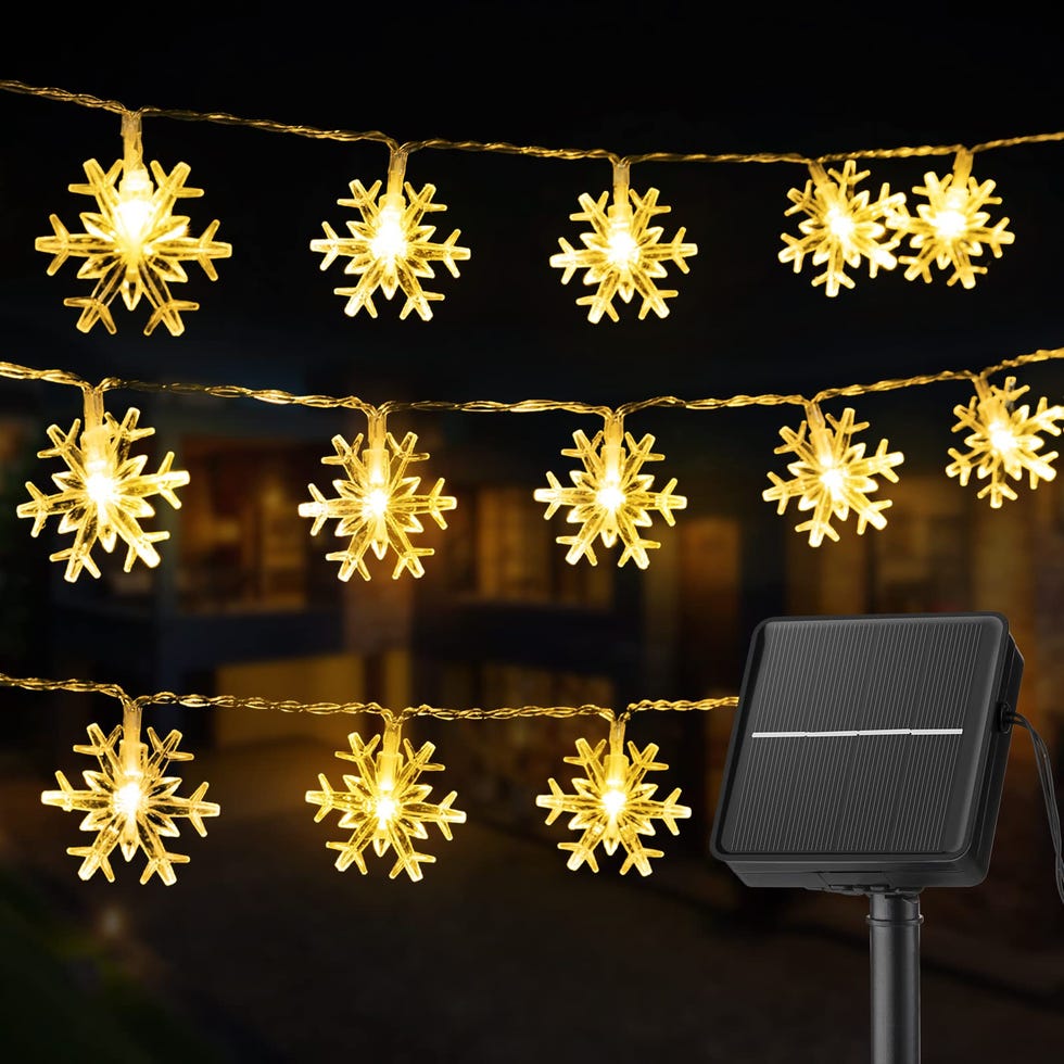 Solar Christmas Snowflake String Lights 
