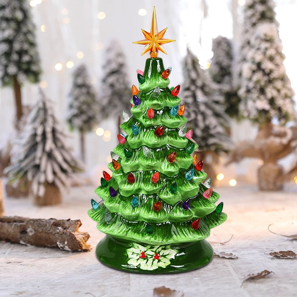 Hand-Painted Ceramic Tabletop Christmas Tree