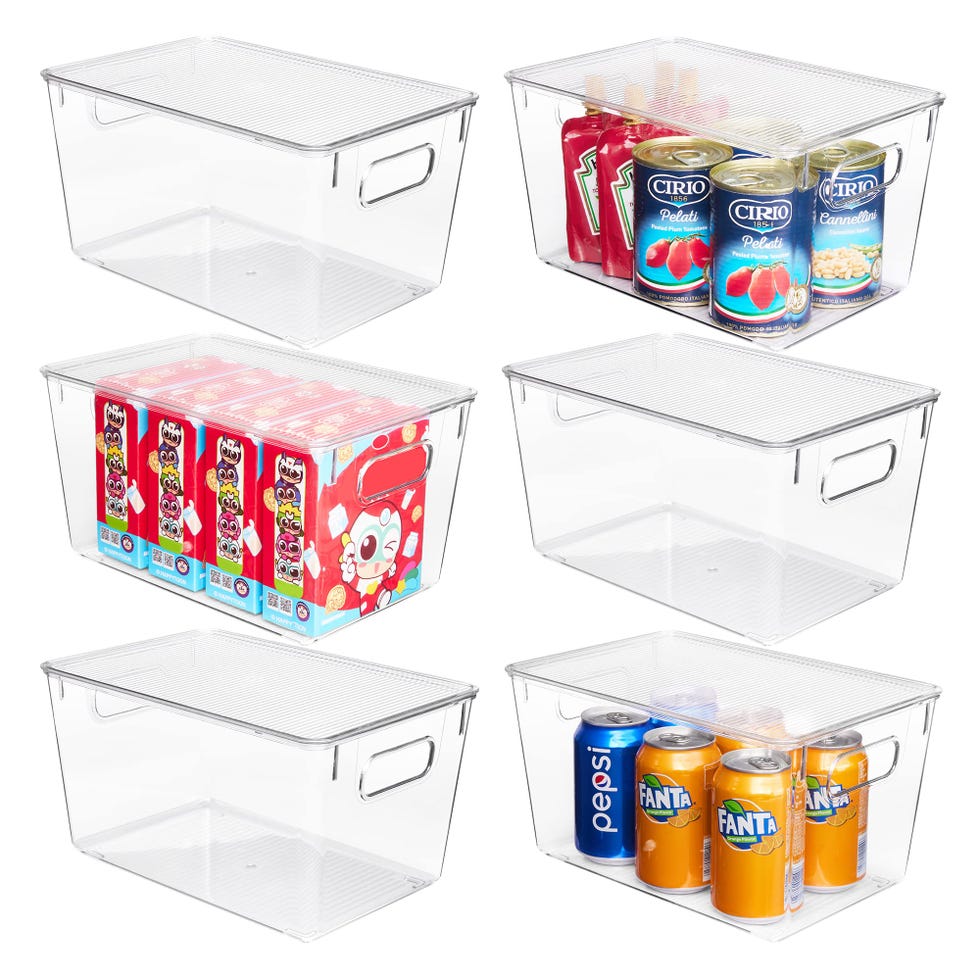 6-Pack Clear Stackable Storage Bins with Lids