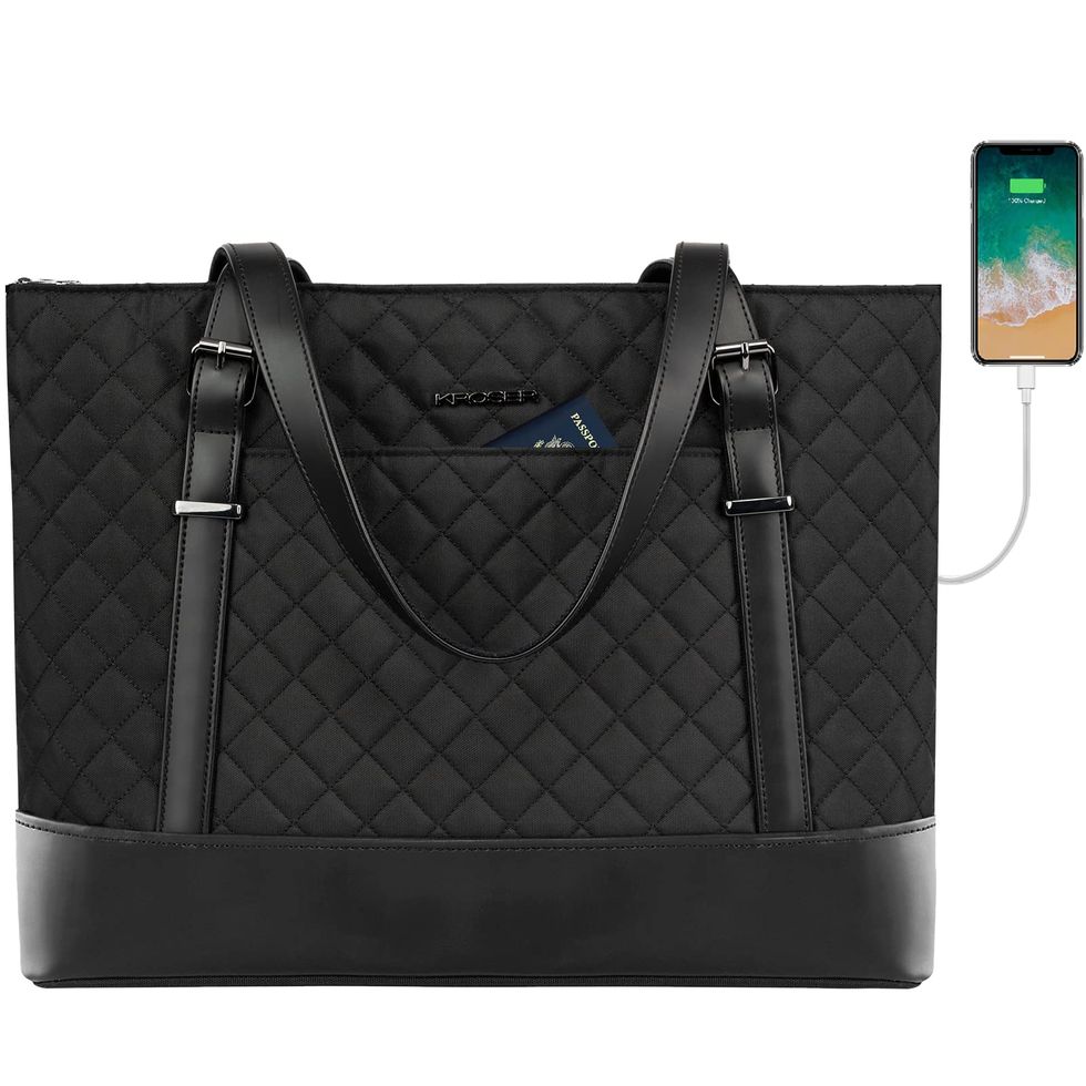 Tote Bag for Women Laptop Bag 15.6 inch Waterproof Work Handbag Black, Adult Unisex, Size: One Size