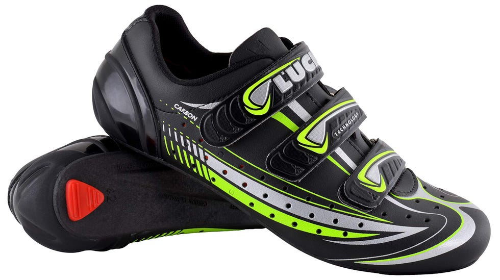 LUCK Zapatilla de Ciclismo Mega, para Carretera, con Suela de Carbono y Triple Tira de Velcro. (42 EU)