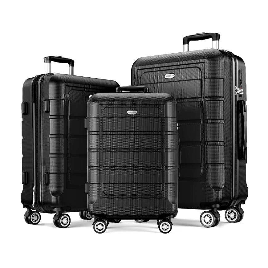 imiomo 3pcs Luggage Set PP Hard Shell Hard Side TSA Lock Lightweight  Durable Spinner Wheel Luggage 