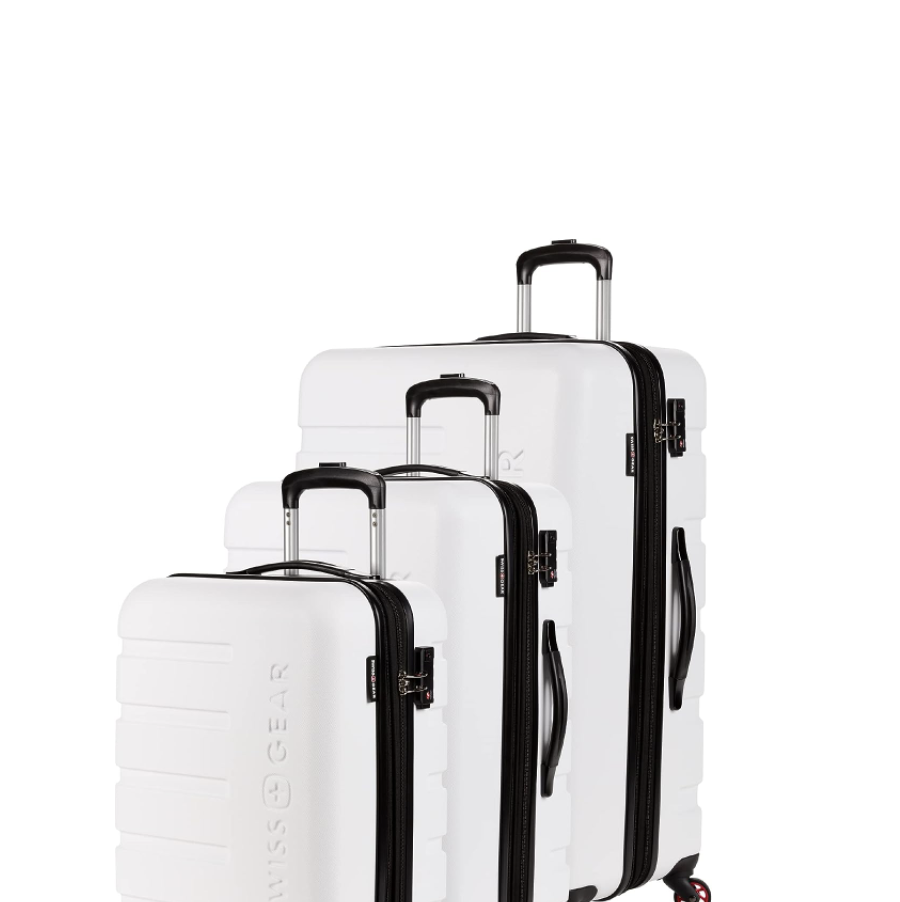 Hardside Suitcase with Wheels, Lightweight Away Luggage Set, 3-Piece Set,  Black 