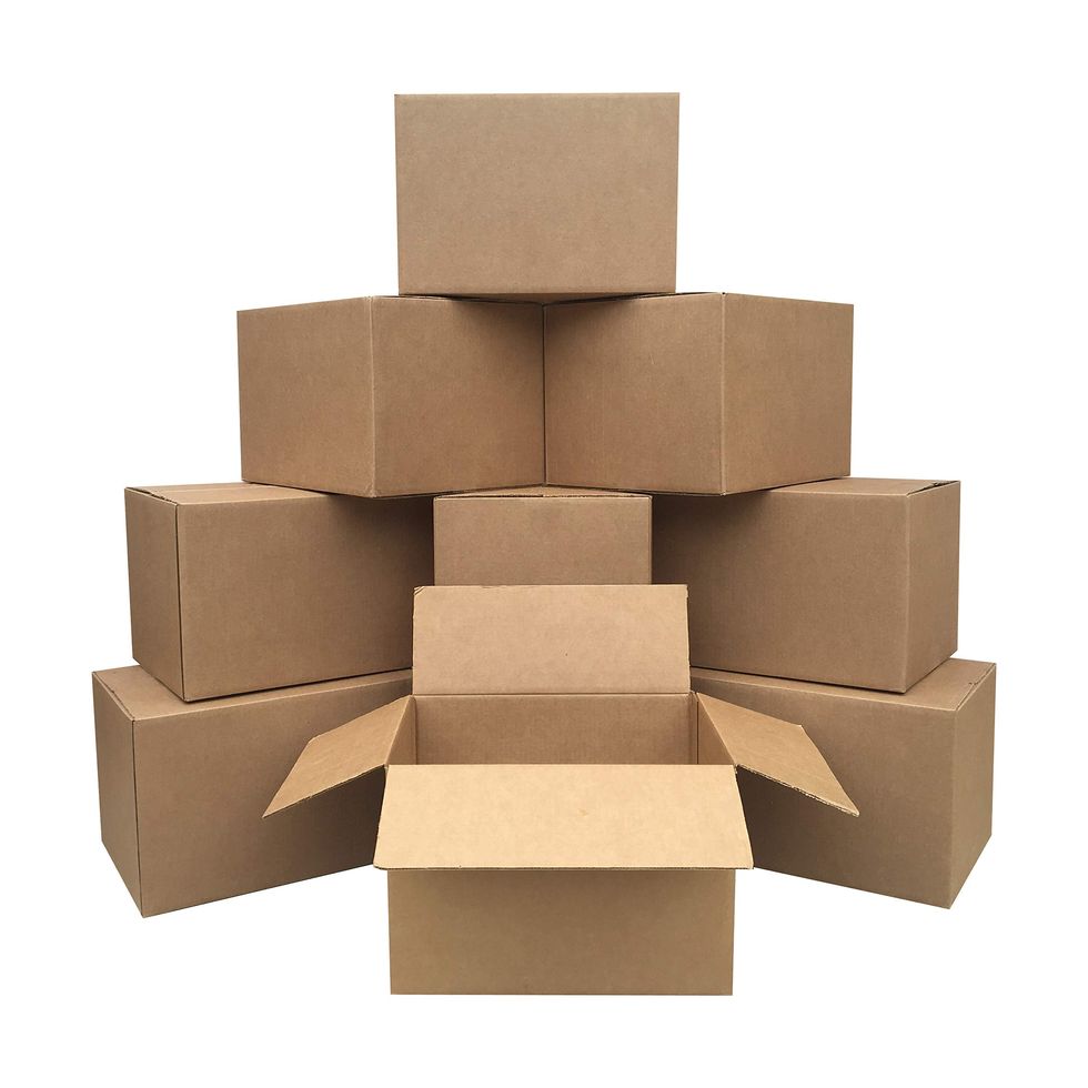 Bankers Box 10 Pack Small Classic Moving Boxes, Tape-Free with Reinforced  Handles