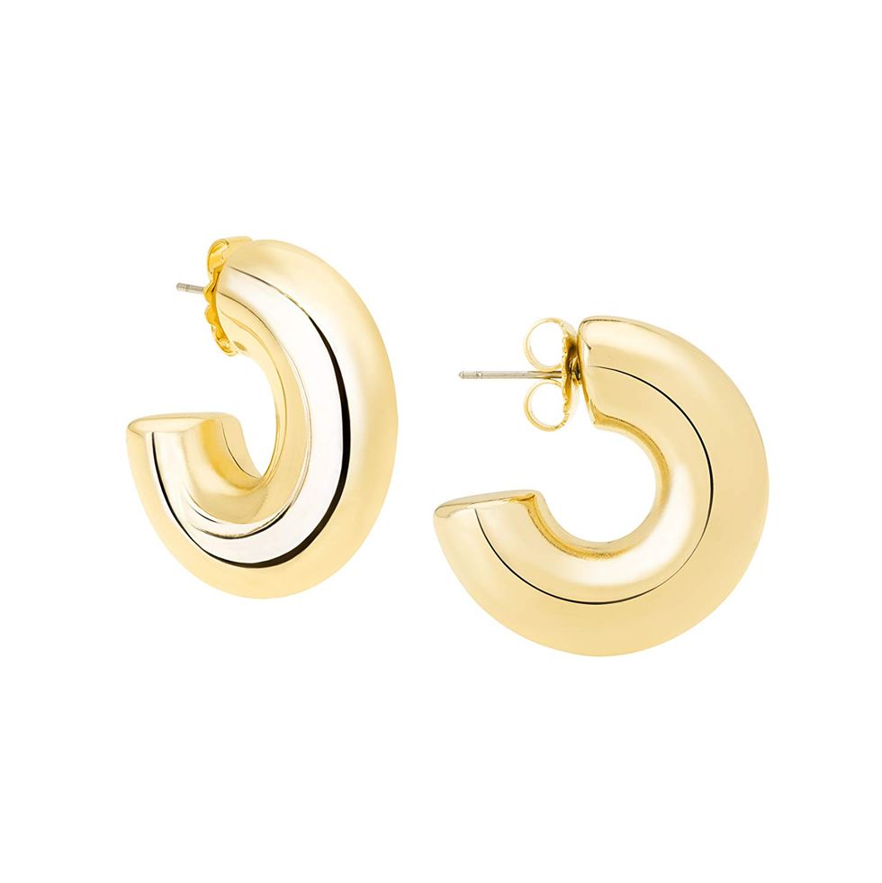 18K Yellow Gold Plated Hoop Earrings