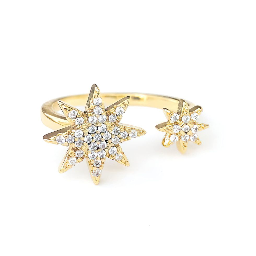 Gold Plated Open Starburst Ring