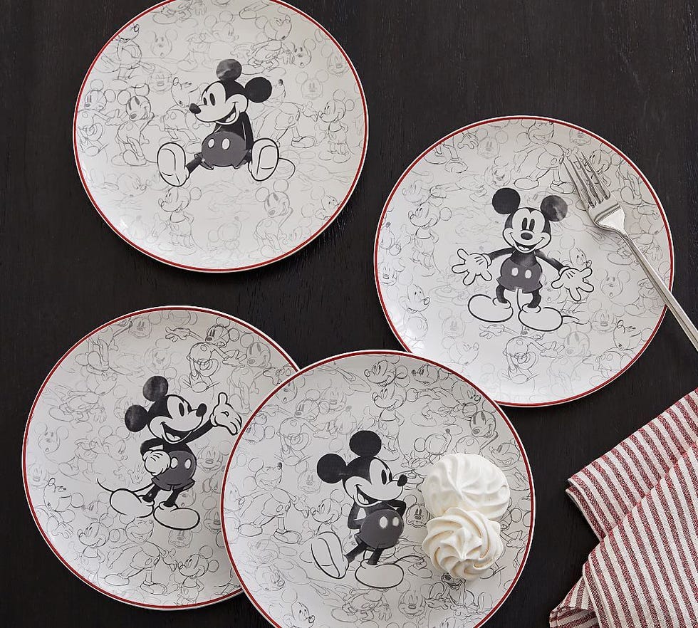 Disney Mickey Mouse Stoneware Salad Plates, Set of 4