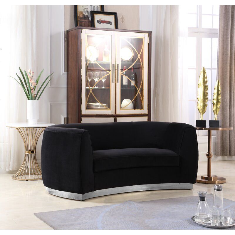 Black curved online couch