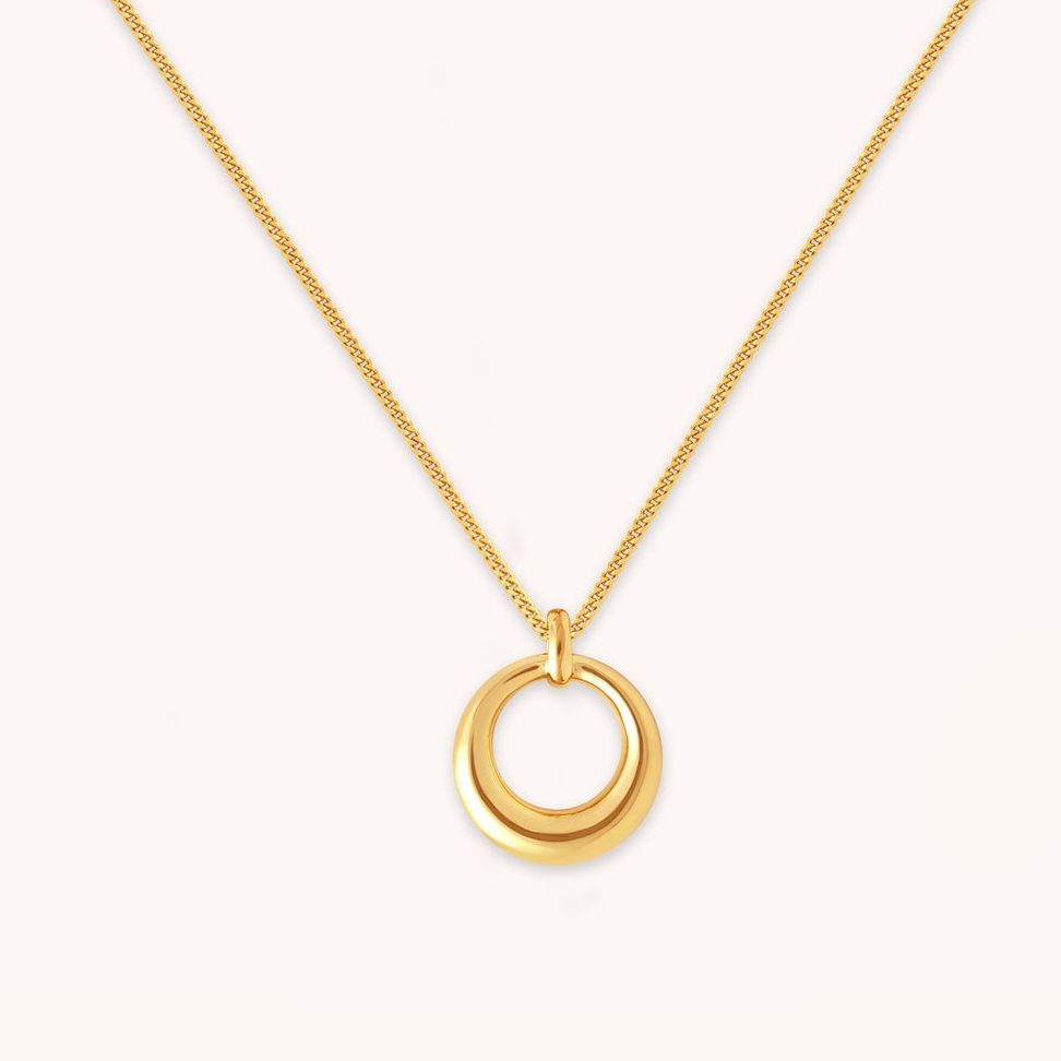 18K Gold Plated Halo Pendant Necklace