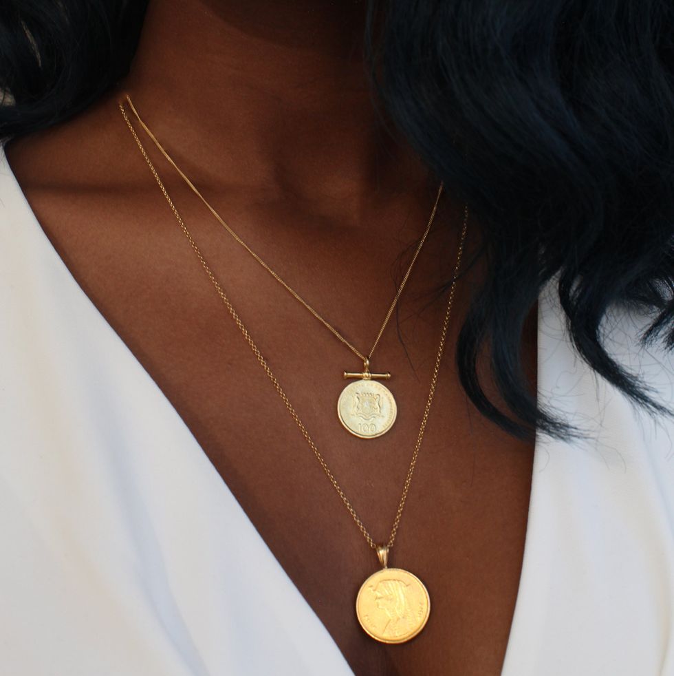 Double Up Coin Necklace Stack
