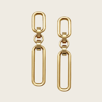 Brass Link Drop Earrings