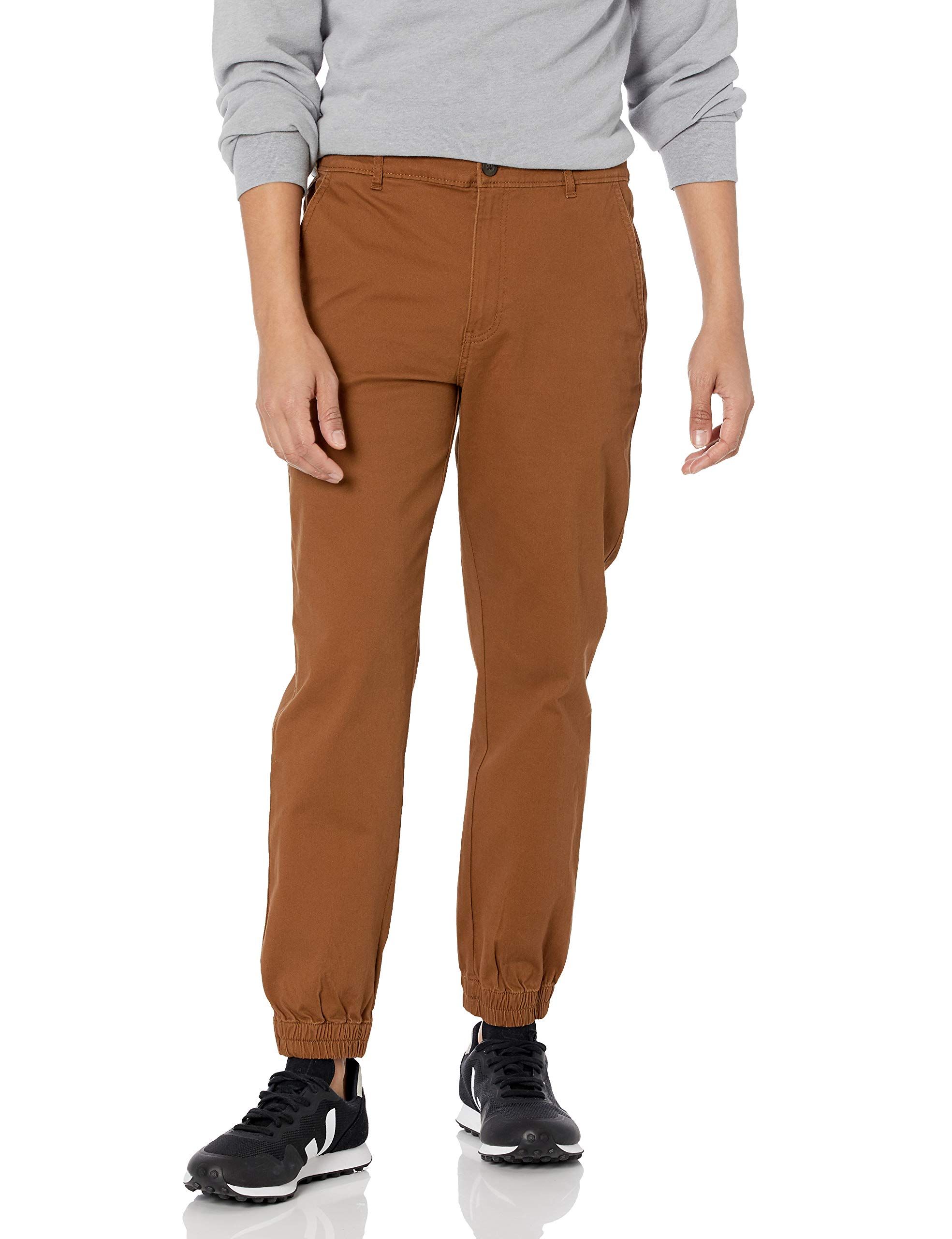 Mens khaki joggers hot sale with belt loops