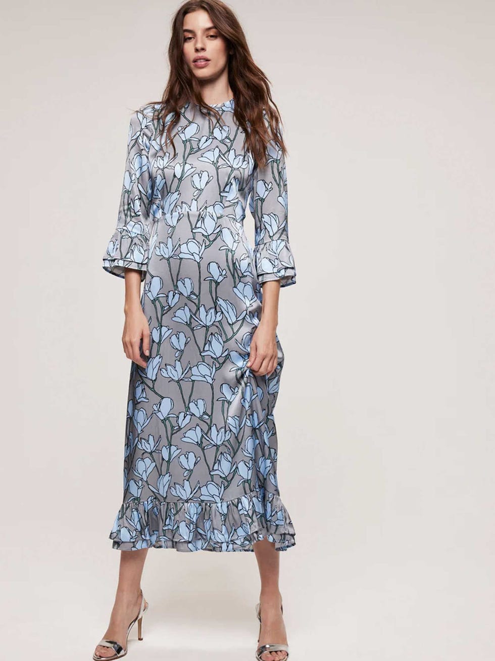 Layla Print Pleated Midi Dress