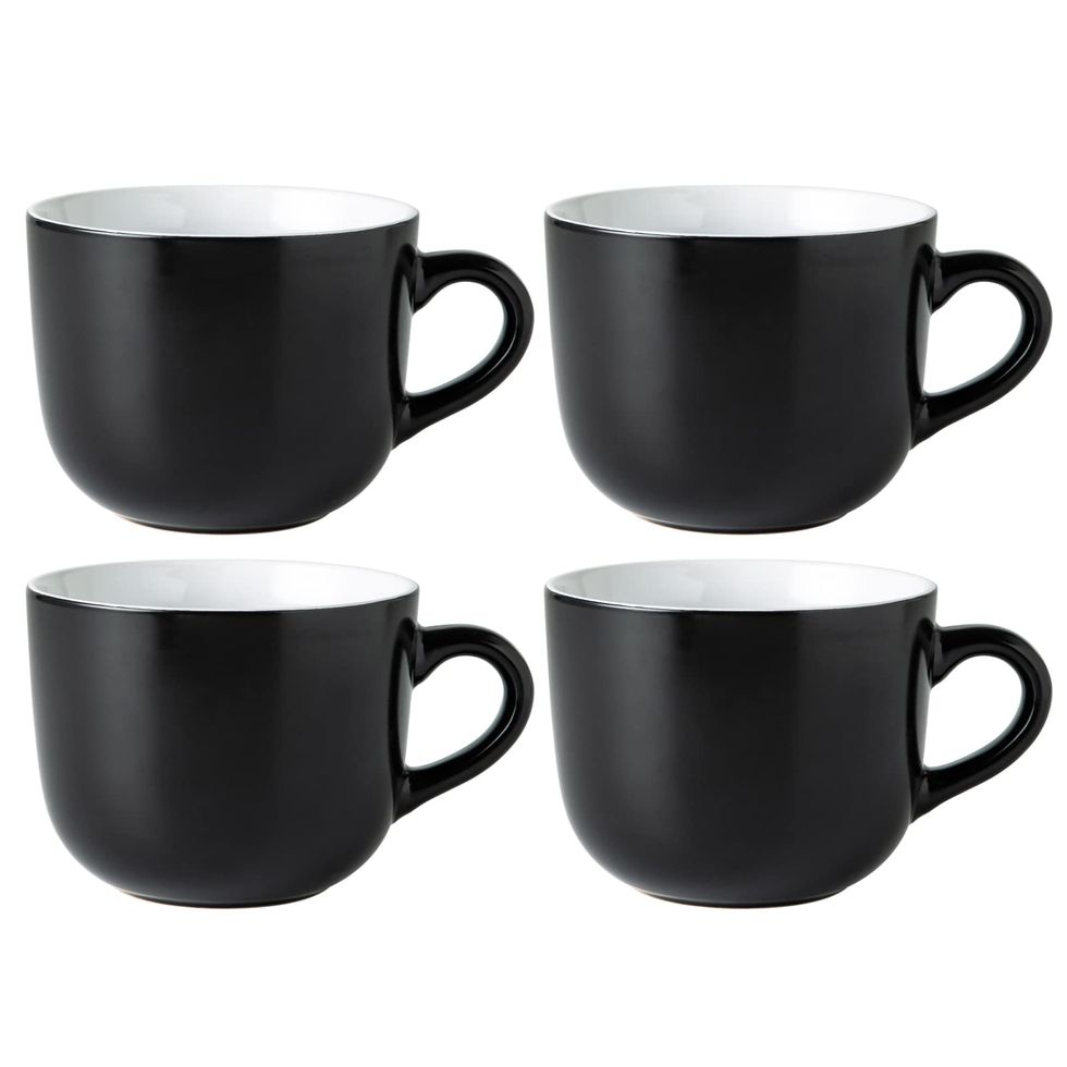 4 SOUP MUGS With Handles, Large Soup Bowls, 20 Oz Latte, Pottery