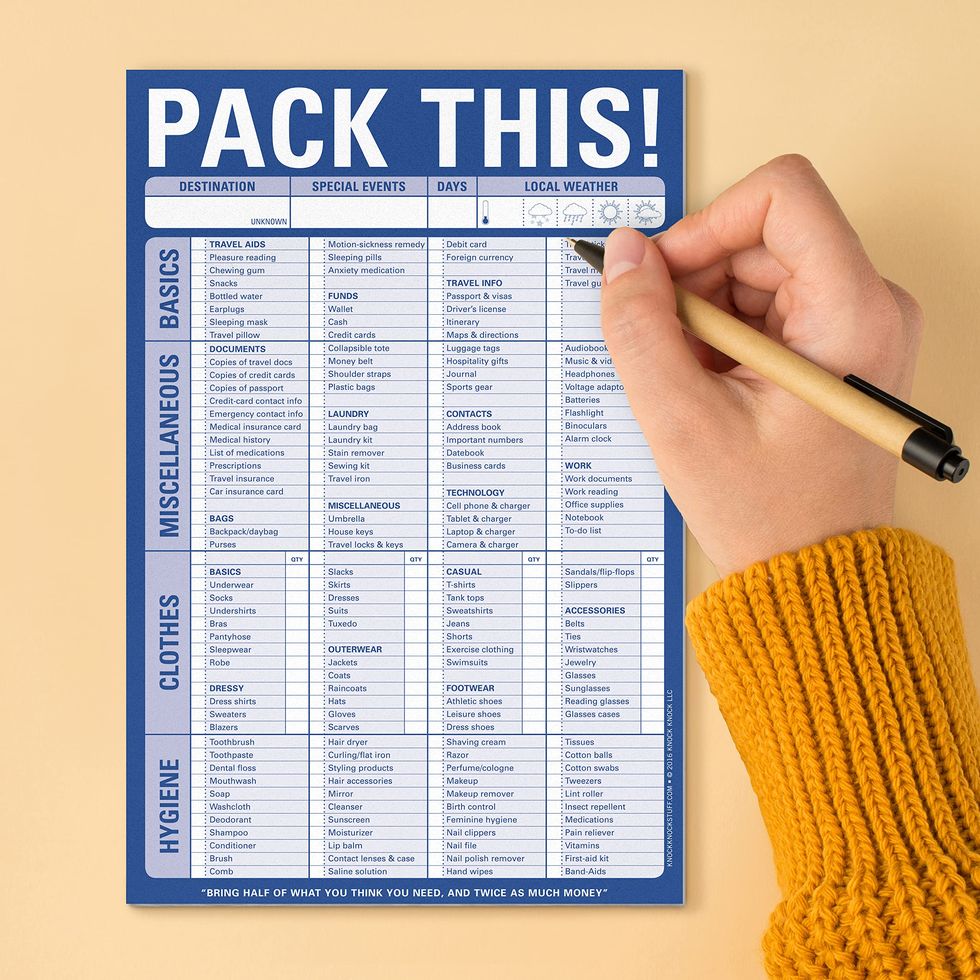 Pack This! Pad Packing List
