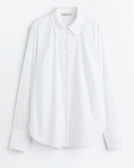 Cotton-Blend White Shirt