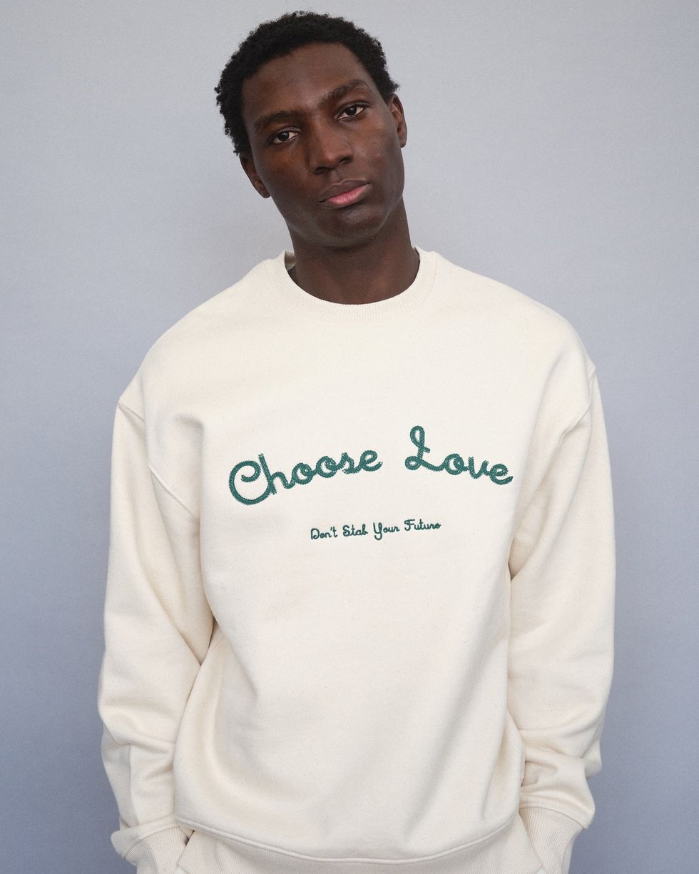 "Choose Love" Natural Raw Sweatshirt