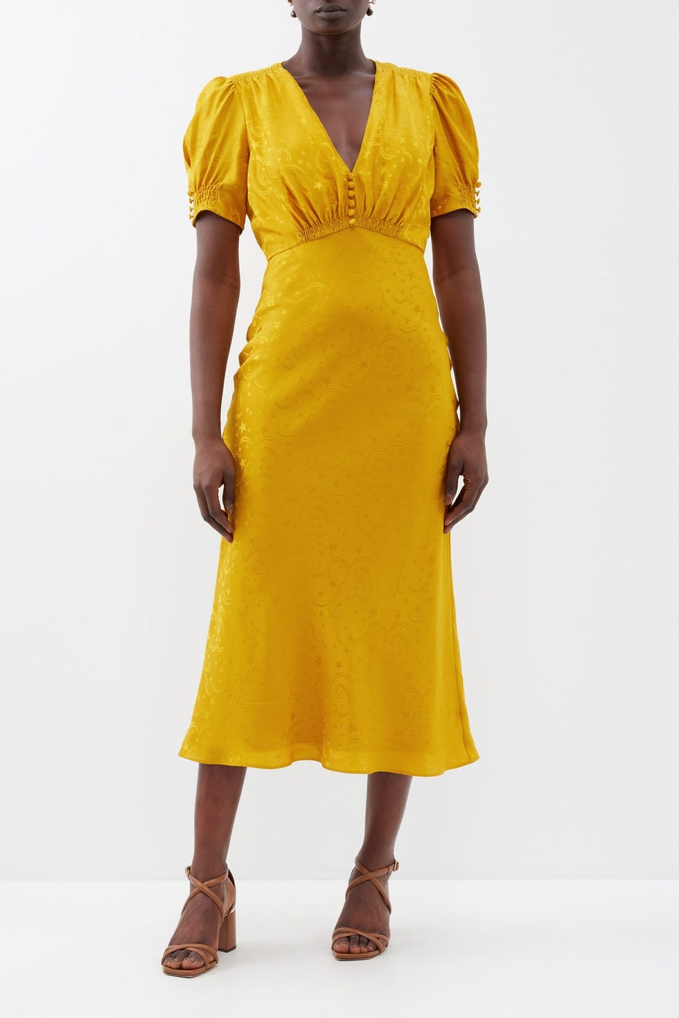 Lea-B astrological-jacquard silk-satin midi dress Lea-B astrological-jacquard silk-satin midi dress
