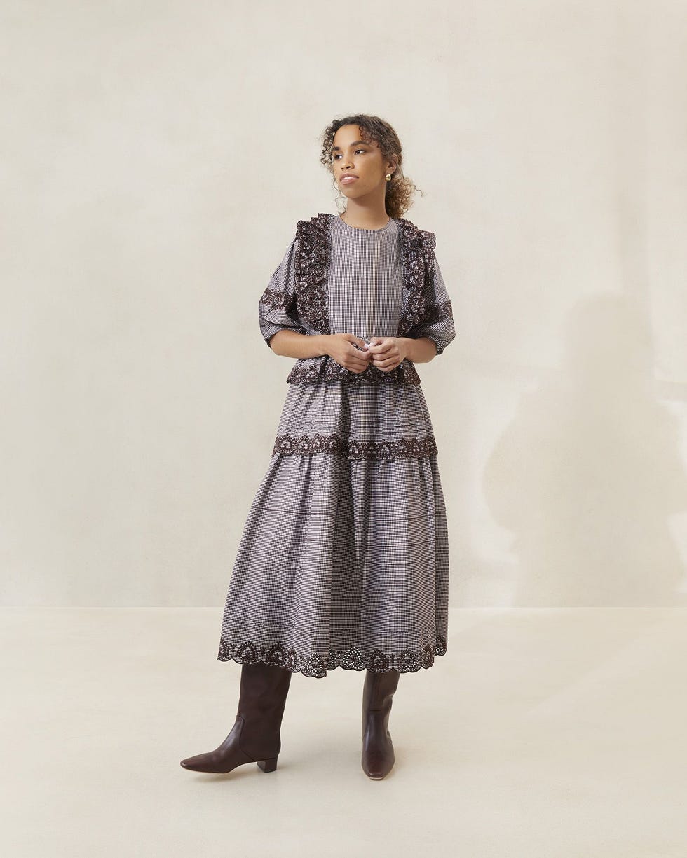 Loeffler Randall Ivee Plaid Heart Broderie Dress Loeffler Randall Ivee Plaid Heart Broderie Dress