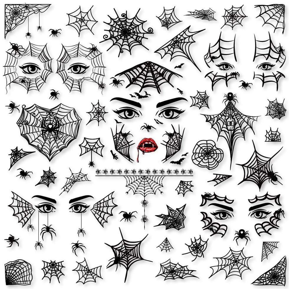 65PCS Halloween Spider Face Tattoos 65PCS Halloween Spider Face Tattoos
