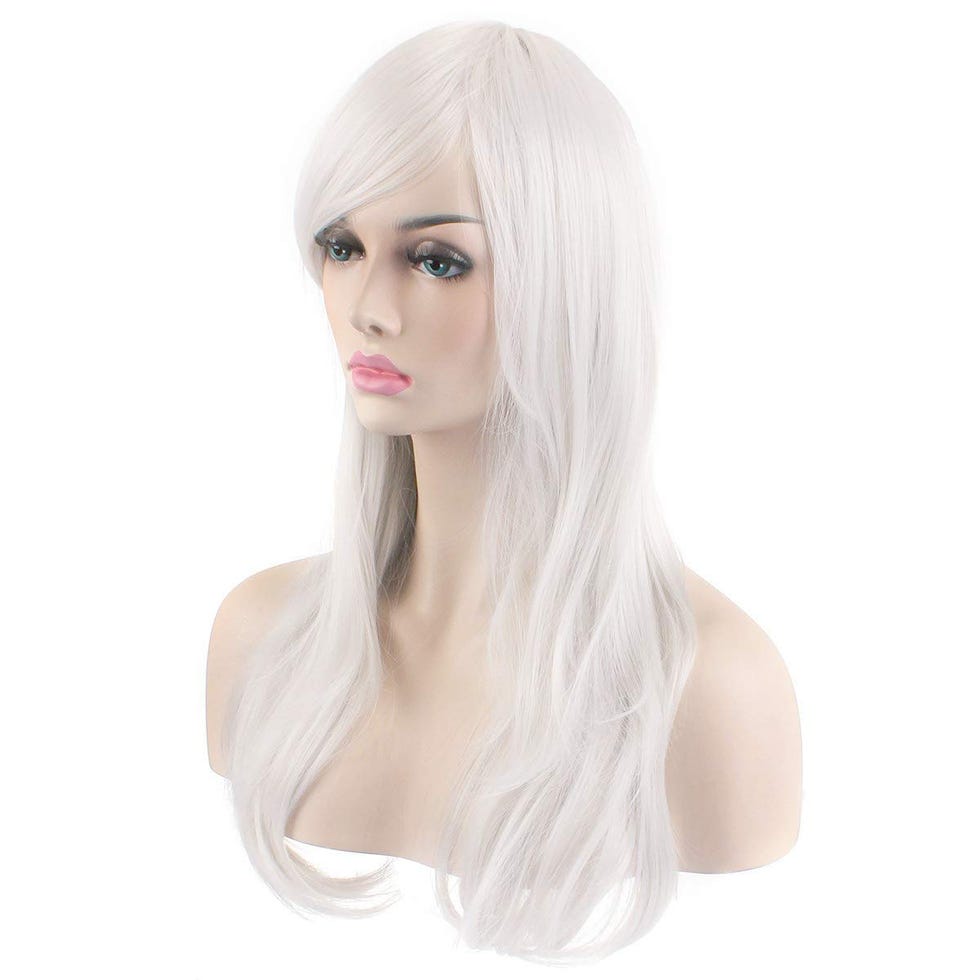Long Wavy Curly Hair Cosplay Wig & Wig Cap (White) Long Wavy Curly Hair Cosplay Wig & Wig Cap (White)