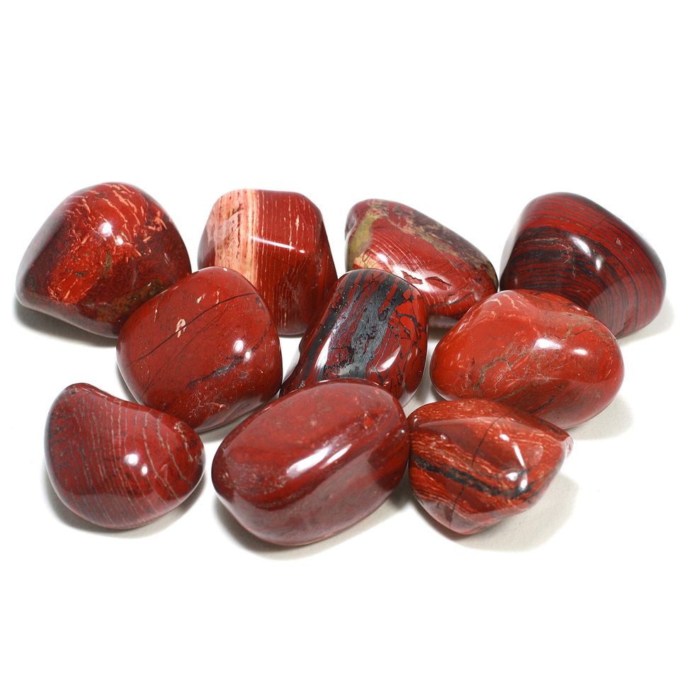 Piedra de jaspe pulida de color rojo