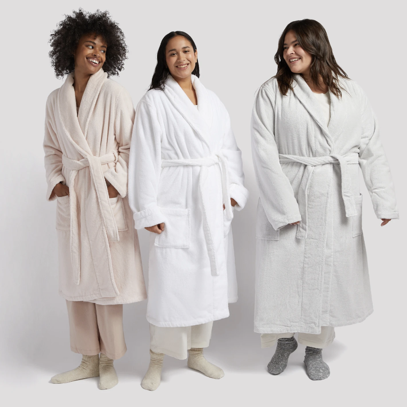 Bathrobe Terry Cloth Plush Lightweight Womens Bath Robes Warm Cute Robe  Bandwaist Pockets Hooded Soft Kawaii Solid : : Everything Else