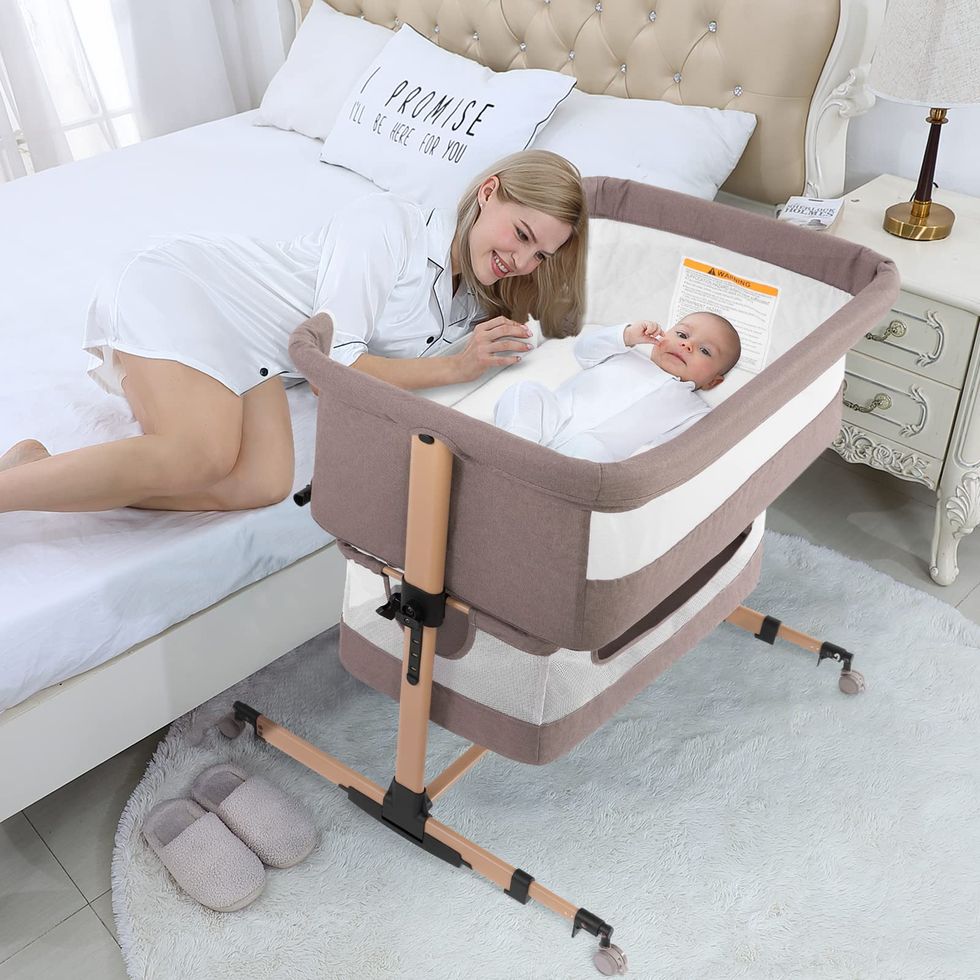 Bedside Baby Crib 3 in 1 Folding Baby Bassinet